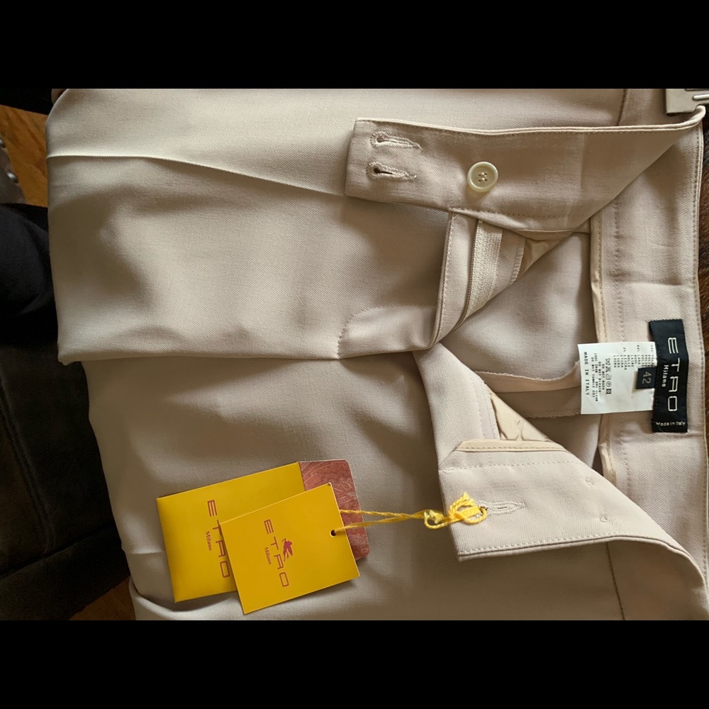 NWT Womens Etro Beige Slacks IT Sz: 42